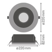 LEDVANCE Downlight 4000K UGR19 ZBVR WT DLU19DN195PFM21W4KZB-5