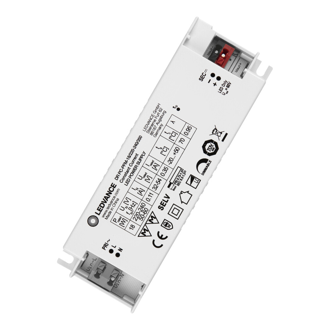 LEDVANCE Driver LED 350 mA, 18 W, IP20 DRPCPFM18/220240/350