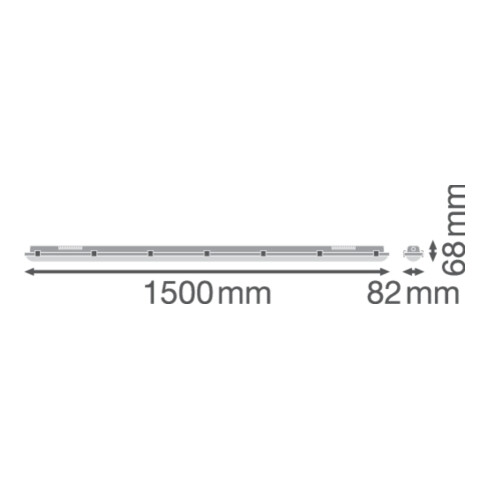 LEDVANCE Feuchtraumleuchte 4000K IP65 GY DP150046W840IP65GY