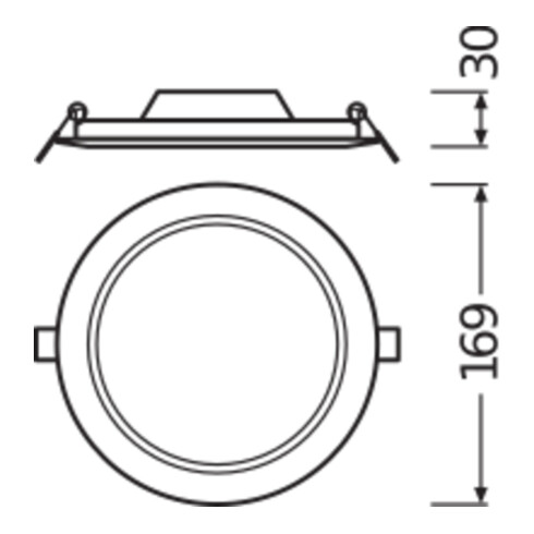 LEDVANCE LED Downlight 3000K IP20 DLSLIMDN15512W/3000K