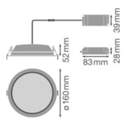 LEDVANCE LED Downlight IP44 3000K DLALU DN15014W3000K-5