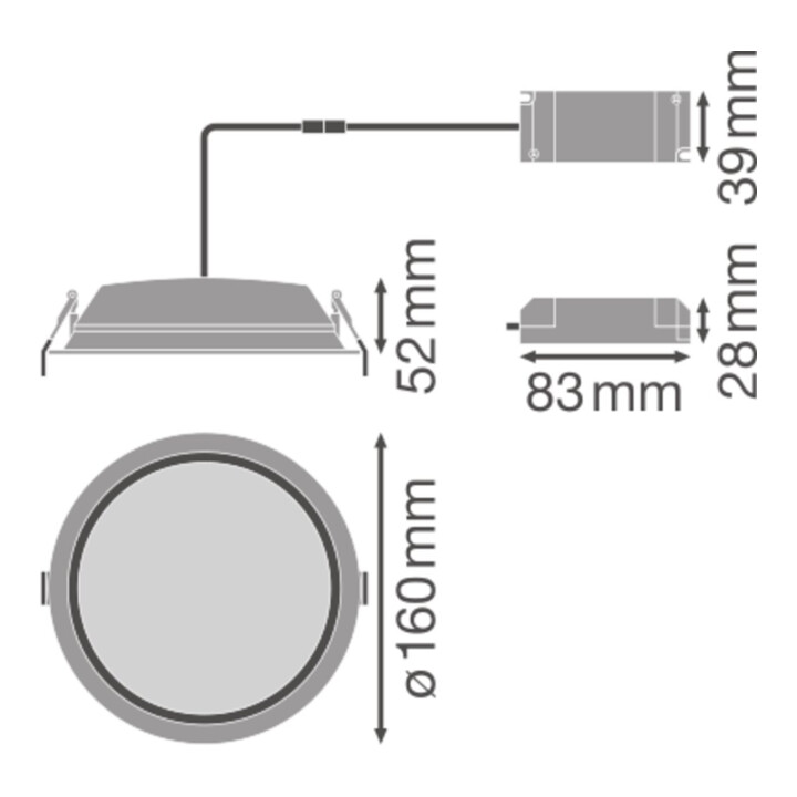 LEDVANCE LED Downlight IP44 3000K DLALU DN15014W3000K