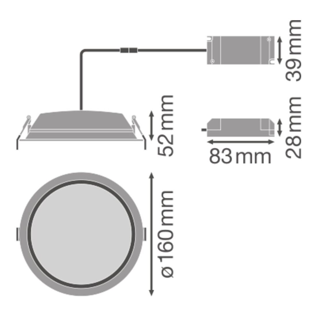 LEDVANCE LED Downlight IP44 3000K DLALU DN15014W3000K