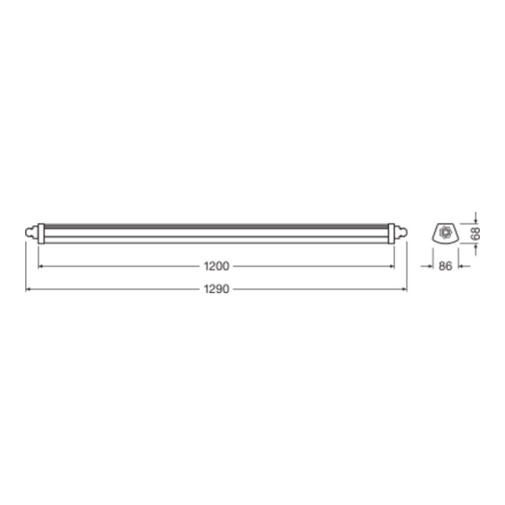 LEDVANCE LED-Feuchtraumleuchte 4000K DPCOM1200444KGRIP66