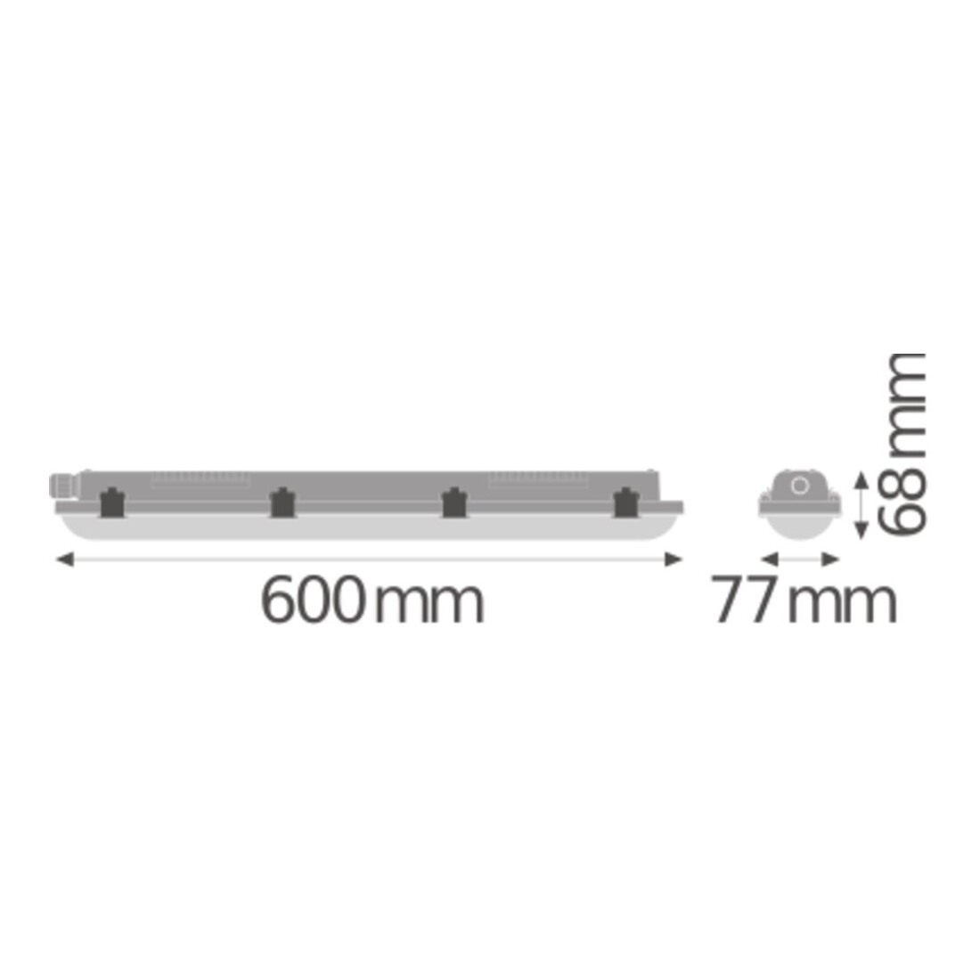 Ledvance LED-Feuchtraumleuchte 4000K DPVAL6009W/4000KIP65