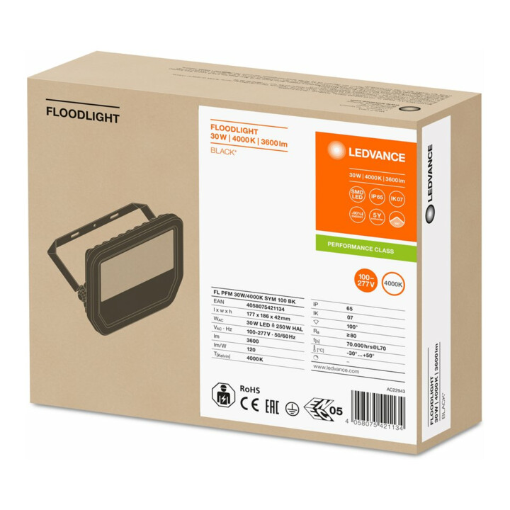 LEDVANCE LED-Fluter 4000K sw FLPFM30W4000KSYM100B