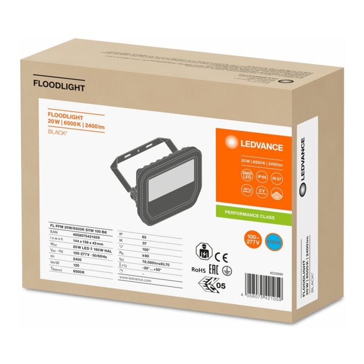 LEDVANCE LED-Fluter 6500K sw FLPFM20W6500KSYM100B