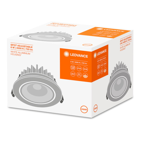 LEDVANCE LED-Spot 4000K ws SPOTADJUST8W4000KWT