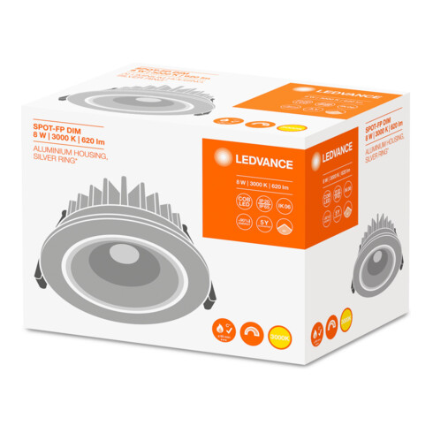 LEDVANCE LED-Spot IP65 3000K si dim SPOTFIXDIM8W3KIP65SI