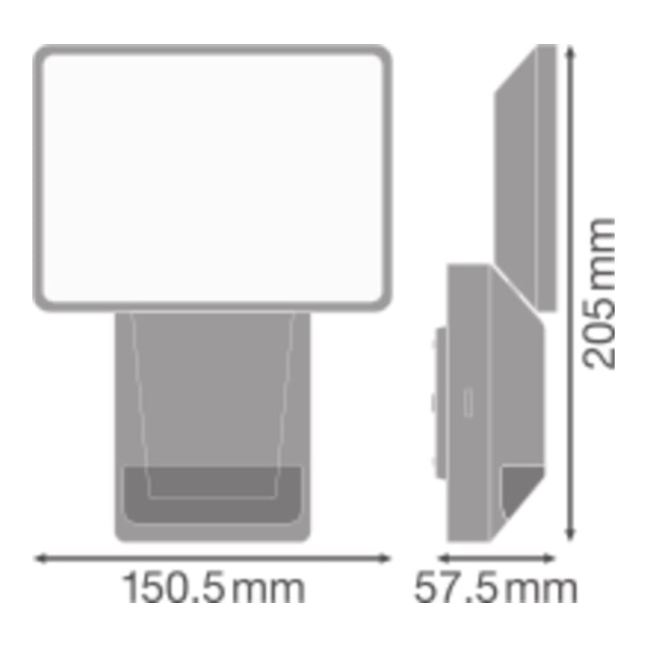 LEDVANCE LED-Strahler mit Sensor 4000K, grau EPROFLOODS154KIP55DG
