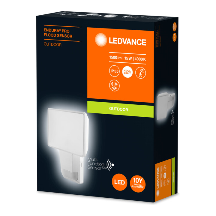 LEDVANCE LED-Strahler mit Sensor 4000K, weiß EPROFLOODS154KIP55WT