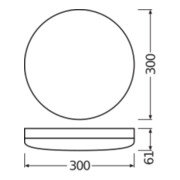 LEDVANCE LED-Wand-/Deckenleuchte 4000K IK10 SF COM 300-24-4000K-4