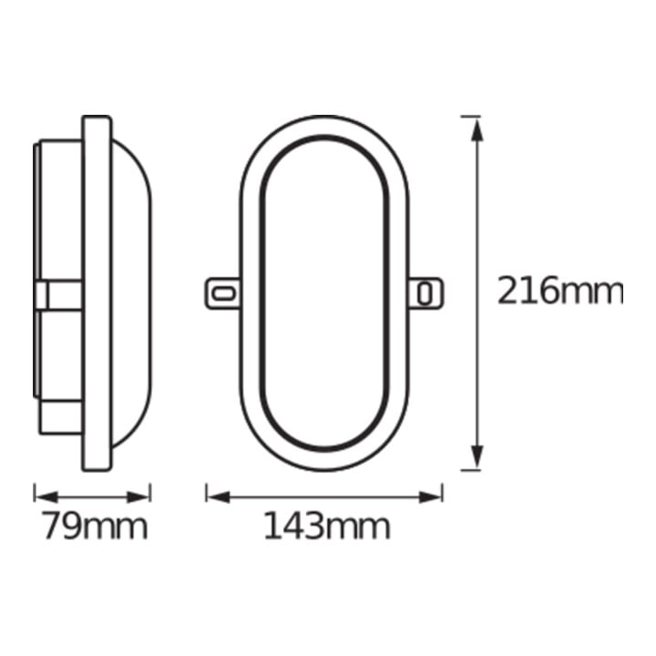 Ledvance LED-Wand-/Deckenleuchte 4000K schwarz LEDBULKHEAD11W840BK