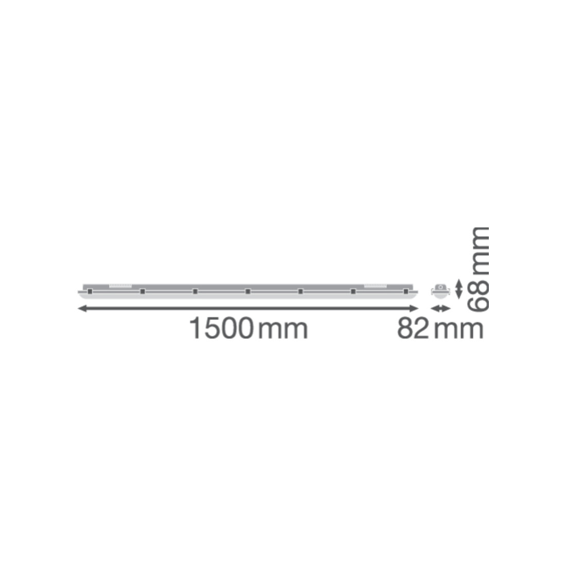 LEDVANCE Luminaire pour pièces humides 6500K IP65 GY DP150026W865IP65GY