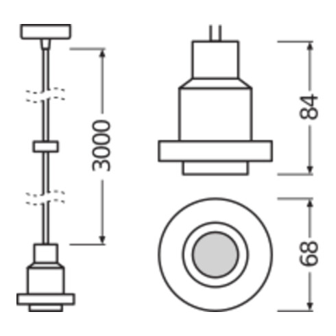 LEDVANCE Pendelleuchte schwarz 1906PENDULUMPROBLACK