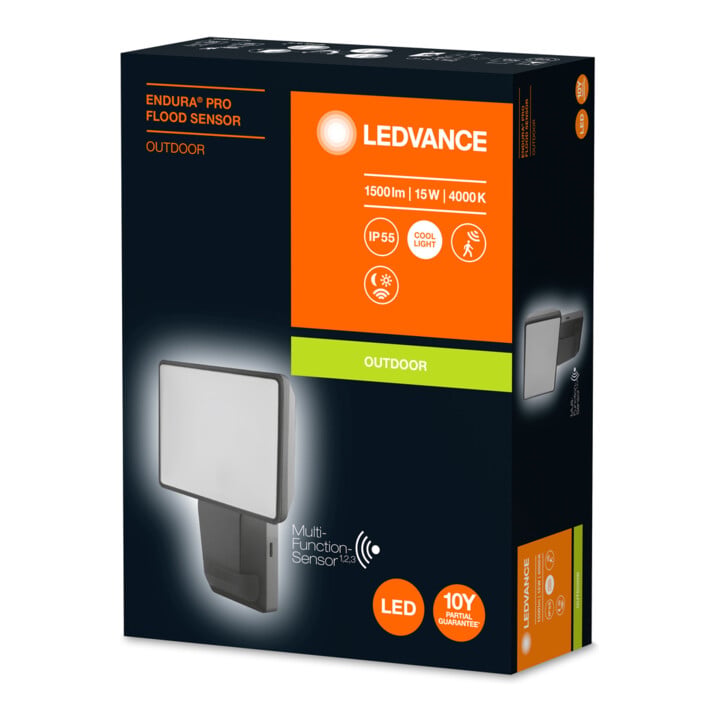 LEDVANCE Projecteur LED avec capteur 4000K, gris EPROFLOODS154KIP55DG