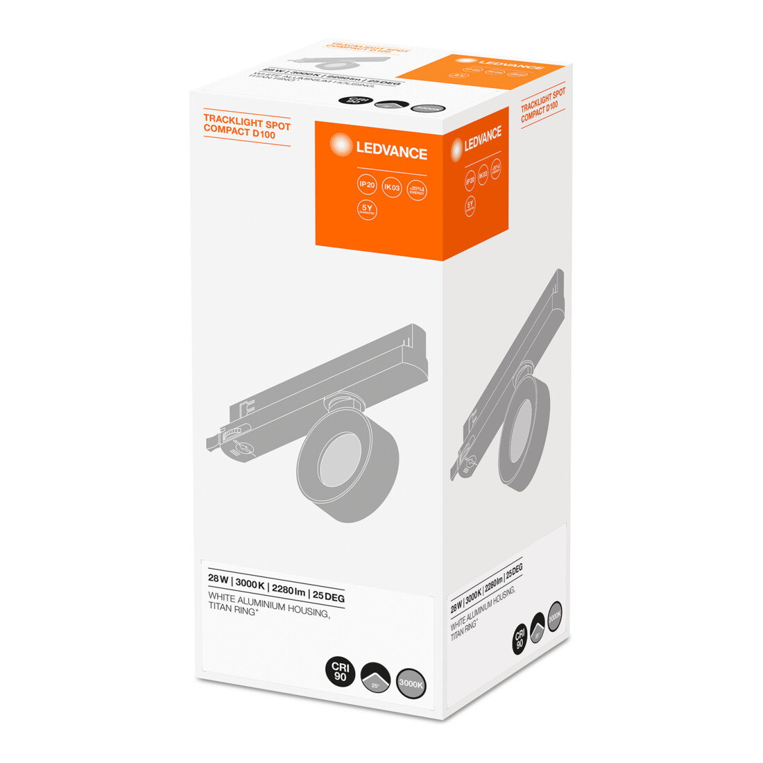 LEDVANCE Spot LED pour rail 3000K TRSPCD10028930NFLW/T