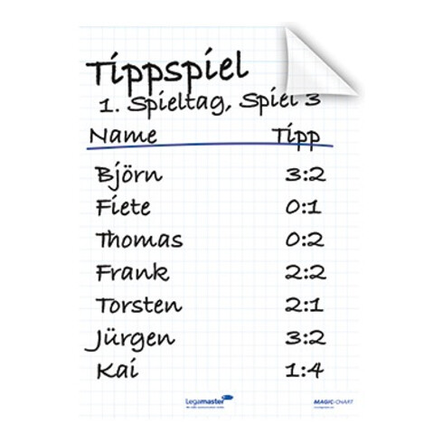 Legamaster Flipchartfolie Magic Chart 7-159200 PP sw 25 Bl./Pack.