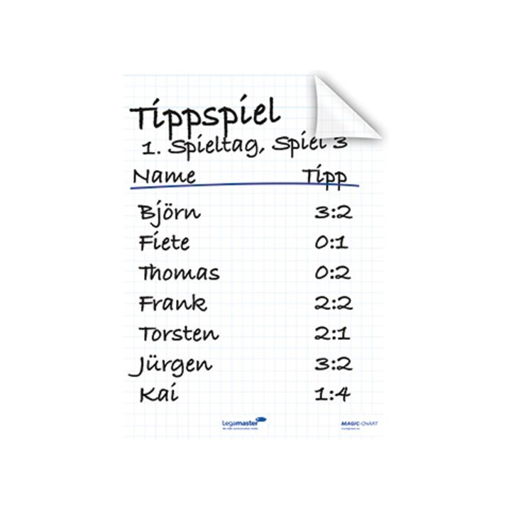 Legamaster Flipchartfolie Magic Chart 7-159200 PP sw 25 Bl./Pack.