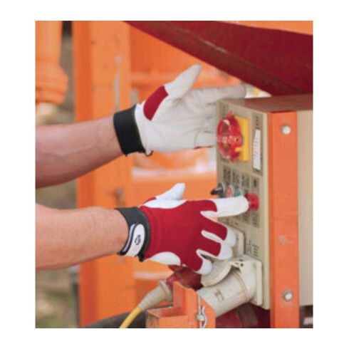 Gants Leipold + Döhle avec dos en nappa de chèvre et velcro rouge