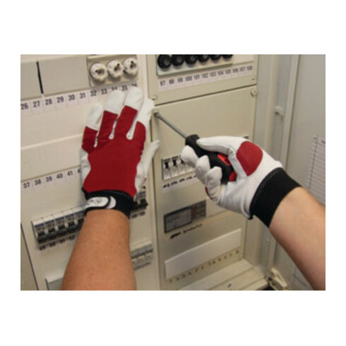 Gants Leipold + Döhle avec dos en nappa de chèvre et velcro rouge