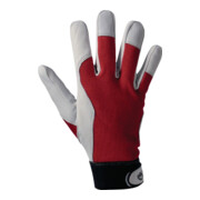 Leipold + Döhle Handschuhe mit Ziegennappa Handrücken und Klettverschluss rot
