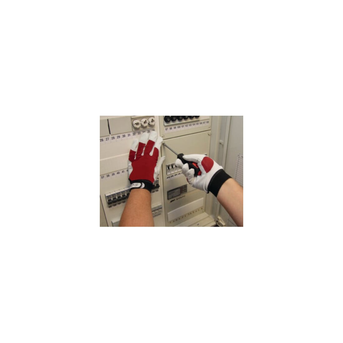 Leipold + Döhle Handschuhe mit Ziegennappa Handrücken und Klettverschluss rot