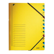 Leitz Ordnungsmappe 39120015 DIN A4 12 Fächer farbig Karton gelb