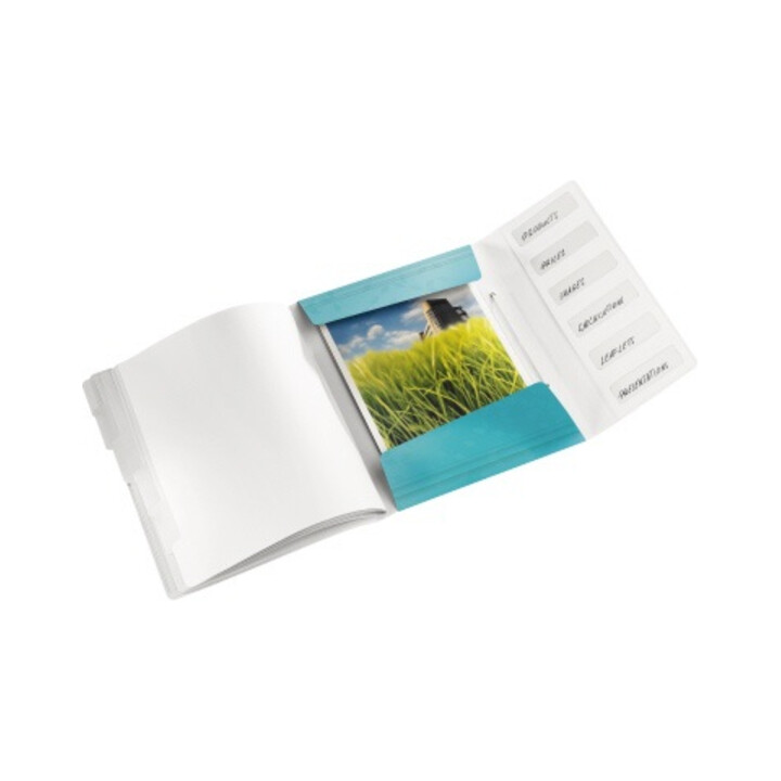 Leitz Ordnungsmappe WOW 46330051 DIN A4 6Fächer PP eisblau