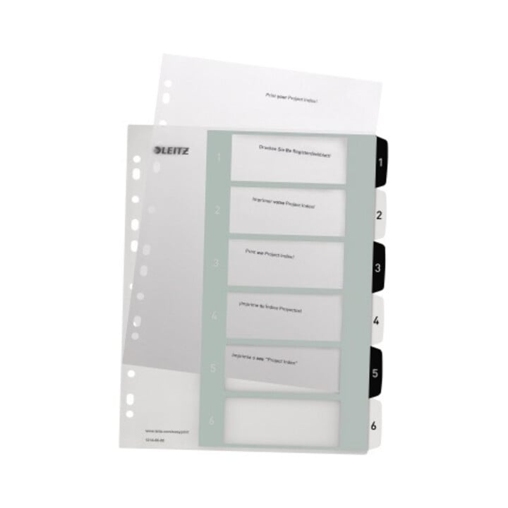 Leitz Register 12140000 DIN A4 1-6 schwarz