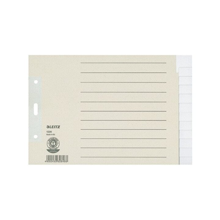 Leitz Register 12260085 DIN A5 quer blanko volle Höhe 100g Papier grau