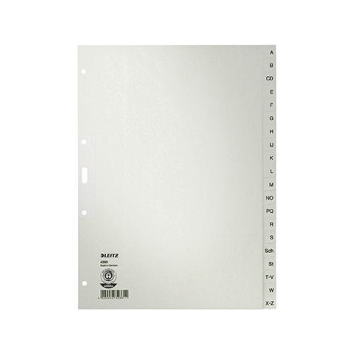 Leitz Register 43000085 A-Z DIN A4 20teilig Papier grau