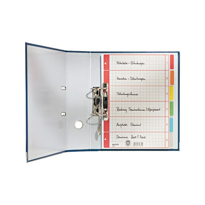 Leitz Register 43500085 blanko DIN A4 6farbig bedruckt Karton grau