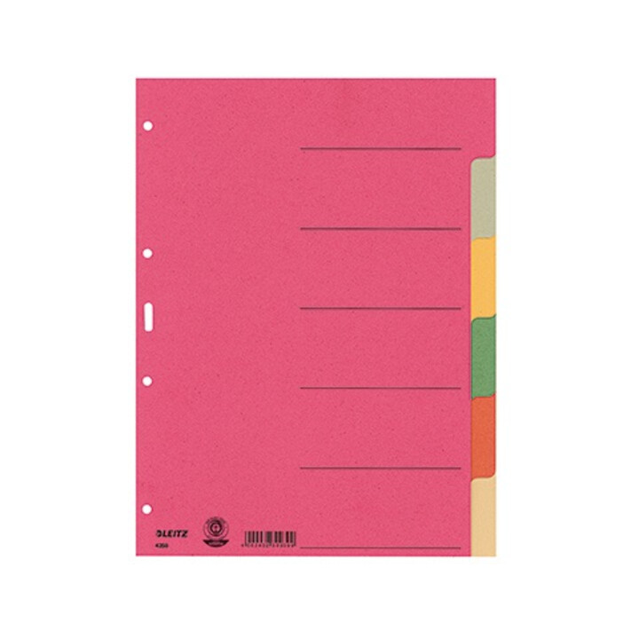 Leitz Register 43580000 blanko DIN A4 Karton farbig sortiert