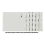 Leitz Registerserie 13080085 DIN A4 A-Z für 8Ordner halbe Höhe grau-1
