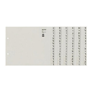 Leitz Registerserie 13120085 DIN A4 A-Z für 12Ordner Tauenpapier grau