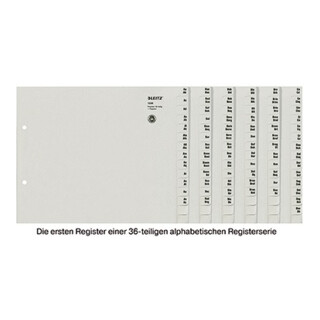 Leitz Registerserie 13360085 DIN A4 A-Z 36Ordner Tauenpapier grau