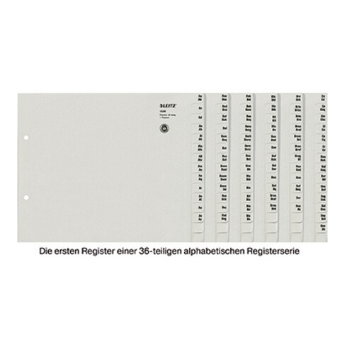 Leitz Registerserie 13360085 DIN A4 A-Z 36Ordner Tauenpapier grau