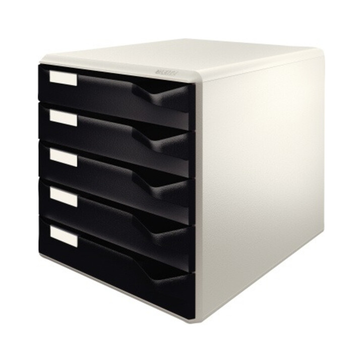 Leitz Schubladenbox 52800095 DIN A4 5Schubfächer lichtgr/sw
