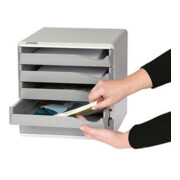 Leitz Schubladenbox 52800095 DIN A4 5Schubfächer lichtgr/sw-4