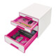 Leitz Schubladenbox WOW CUBE 52132023 4Schubfächer weiß/pink-4