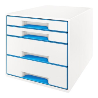 Leitz Schubladenbox WOW CUBE 52132036 4Schubfächer weiß/blau
