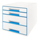 Leitz Schubladenbox WOW CUBE 52132036 4Schubfächer weiß/blau-1