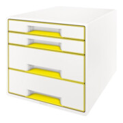 Leitz Schubladenbox WOW CUBE 52132044 4Schubfächer weiß/gelb