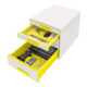 Leitz Schubladenbox WOW CUBE 52132044 4Schubfächer weiß/gelb-4