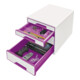 Leitz Schubladenbox WOW CUBE 52132062 4Schubfächer weiß/violett-4