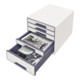 Leitz Schubladenbox WOW CUBE 52142001 5Schubfächer weiß/grau-4