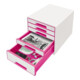 Leitz Schubladenbox WOW CUBE 52142023 5Schubfächer weiß/pink-4