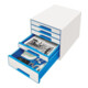 Leitz Schubladenbox WOW CUBE 52142036 5Schubfächer weiß/blau-4
