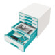 Leitz Schubladenbox WOW CUBE 52142051 5Schubfächer weiß/eisblau-4